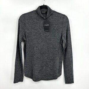 NWT DAVID LERNER Sample Gray Lightweight Skinny Turtleneck Long Sleeve Top Small
